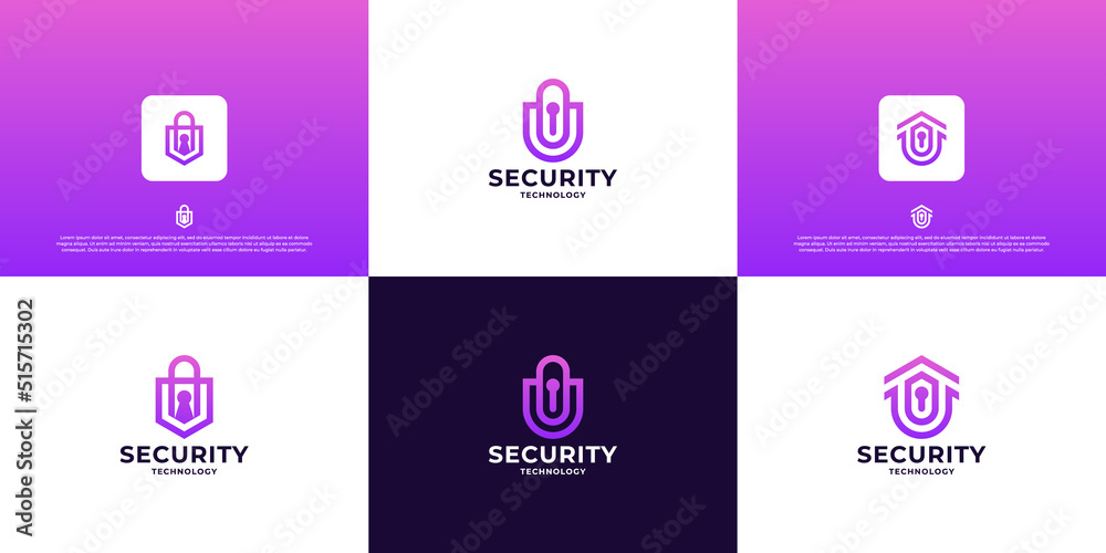 Naklejka premium set of security logo design inspiration.