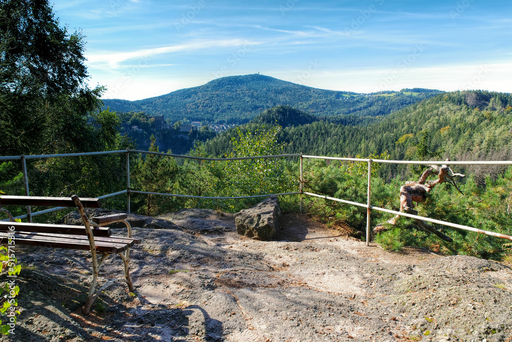 Zittauer Gebirge, der Berg Hochwald im Herbst Zittau Mountains, the