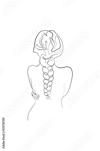 Body woman figure line one art isolated vector illustration. Woman Body Line Drawing Wall Art Minimalist Prints Abstract Wall Art
