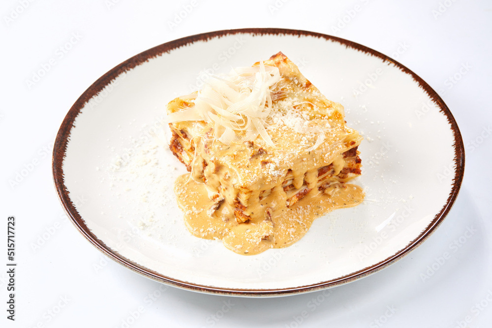.Traditional homemade italian lasagna with tomato sauce .Traditional homemade italian lasagna with tomato sauce