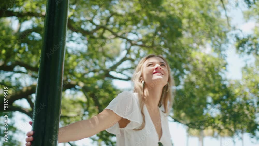 Girl Walking in White Point Garden in Charleston South Carolina Girl Walking in White Point Garden in Charleston South Carolina