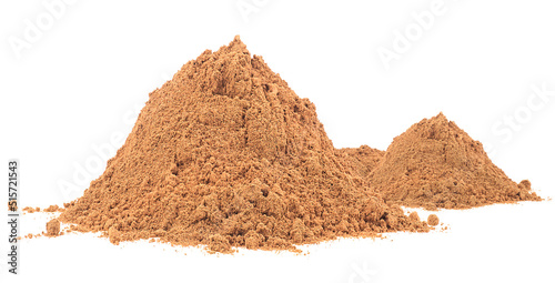 Powder of Ceylon cinnamon isolated on a white background