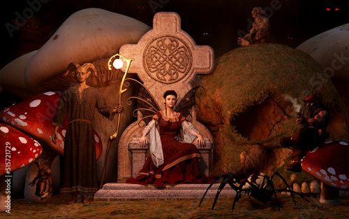 In folklore, there exists two kinds of fairies, the two courts the Seelie and the Unseelie. The Unseelie court is the more wicked and includes the likes of boggles, bogies, and boggarts. 3D Rendering 