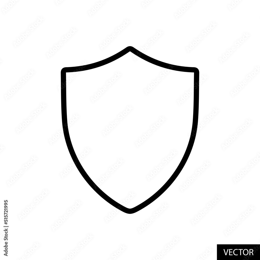 Shield vector icon in line style design for website design, app, UI, isolated on white background. Antivirus scan protection symbol. Vector illustration. Shield vector icon in line style design for website design, app, UI, isolated on white background. Antivirus scan protection symbol. Vector illustration.