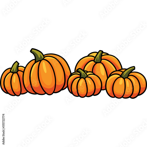 Thanksgiving Pumpkins Cartoon Colored Clipart 