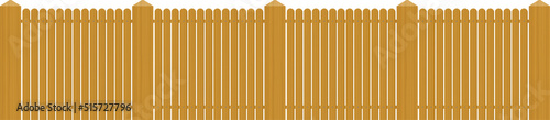 Wooden fence vector illustration isolated on white background