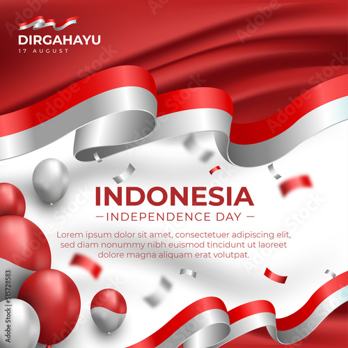 Indonesia Independence Day Social Media Flyer Banner Template