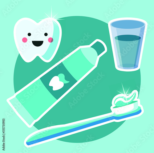 Cuidado dental set de ilustraciones