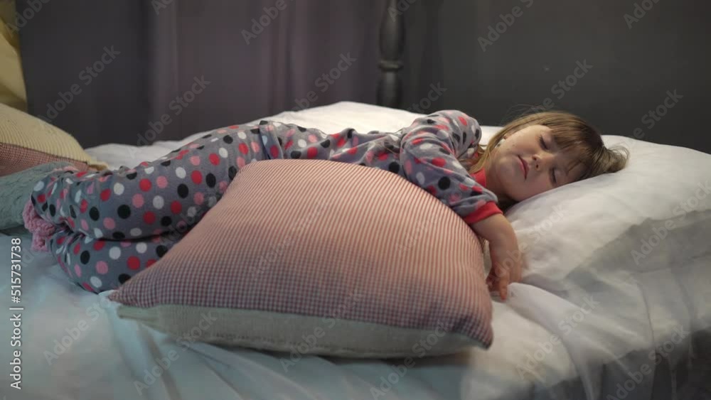 4K Little girl sleeping in bedroom 4K Little girl sleeping in bedroom