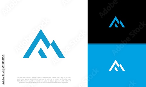 Initials M logo design. Initial Letter Logo. Mountain logo.