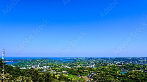 壱岐の岳ノ辻展望台から見える朝の風景