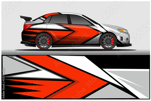 Car livery wrap decal  rally race style vector illustration abstract background