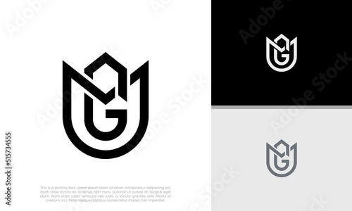 Initials MG. GM logo design. Initial Letter Logo.	