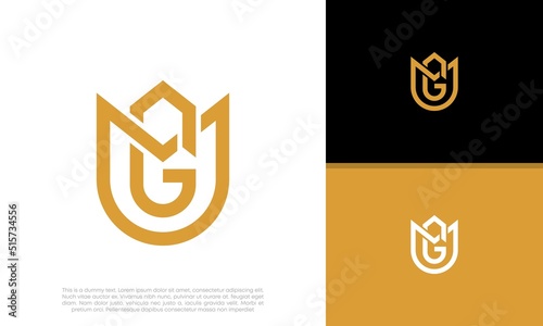 Initials MG. GM logo design. Initial Letter Logo.	