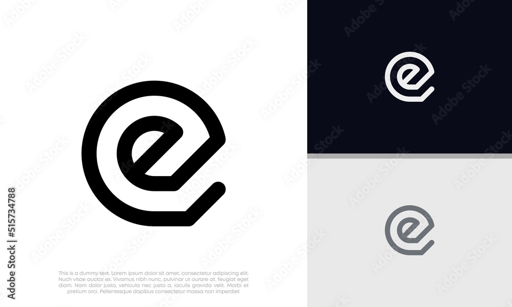 Initials E logo design. Initial Letter Logo.	