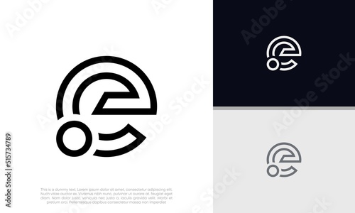 Initials E logo design. Initial Letter Logo.	