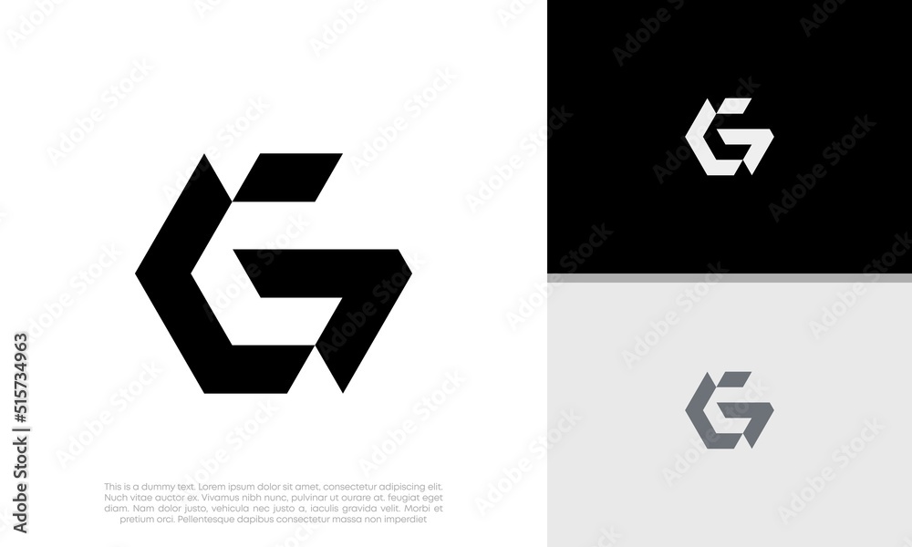 Initials G logo design. Initial Letter Logo. Initials G logo design. Initial Letter Logo.