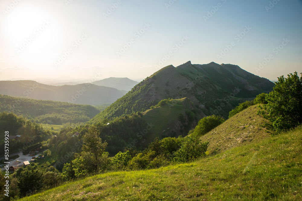 View of mountains in Marche region in Italy