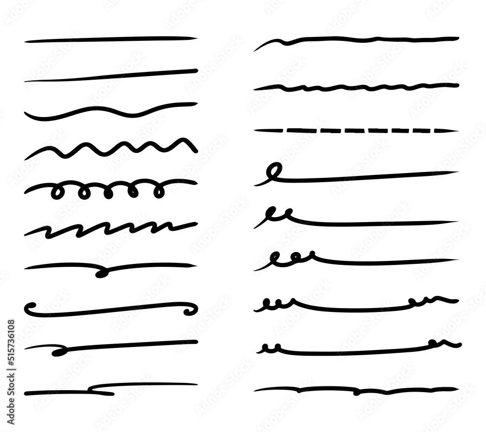 hand drawn highlighting elements. black marker strokes isolated on white background. vector illustration. hand drawn highlighting elements. black marker strokes isolated on white background. vector illustration.