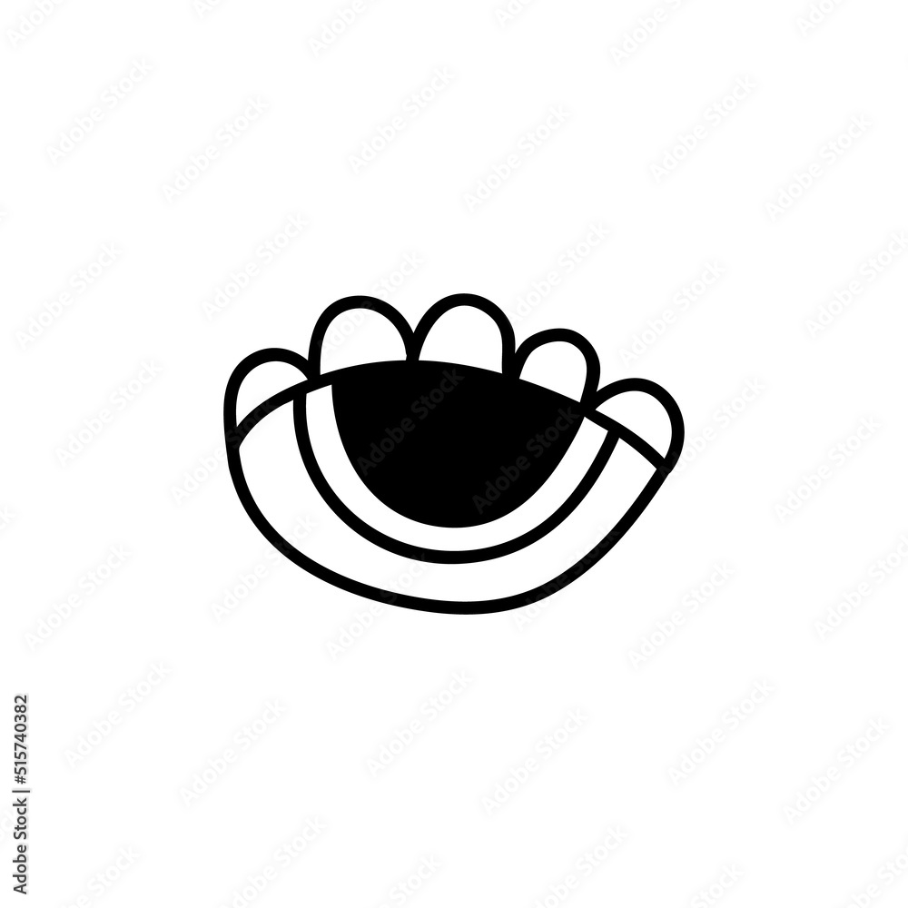 Single hand drawn eye. Vector illustration in doodle style. Isolated on a white background Single hand drawn eye. Vector illustration in doodle style. Isolated on a white background