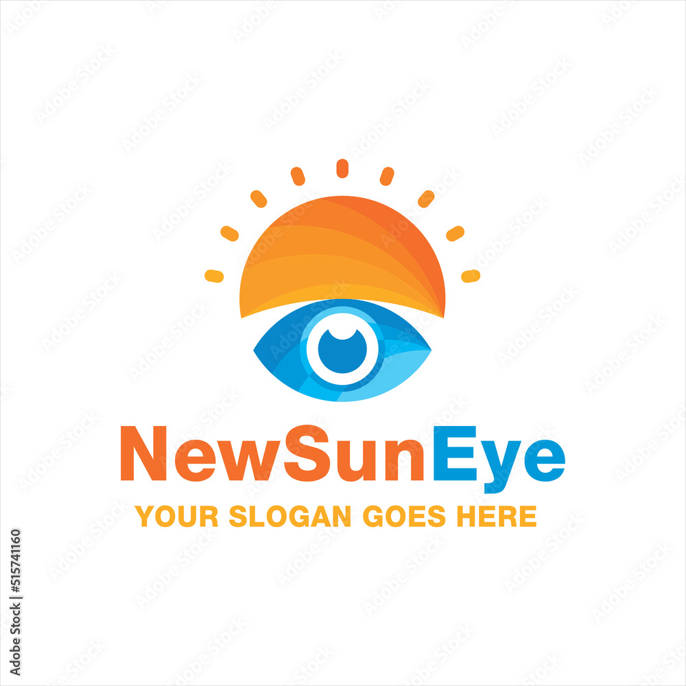 Golden ratio multi color sun and eye logo. New sun eye care logo template Stock Vector Adobe Stock