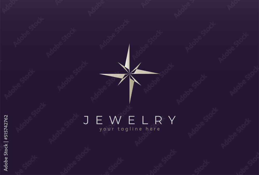 Jewelry Logo, jewel luster logo inspiration, flat design logo template, vector illustration Jewelry Logo, jewel luster logo inspiration, flat design logo template, vector illustration