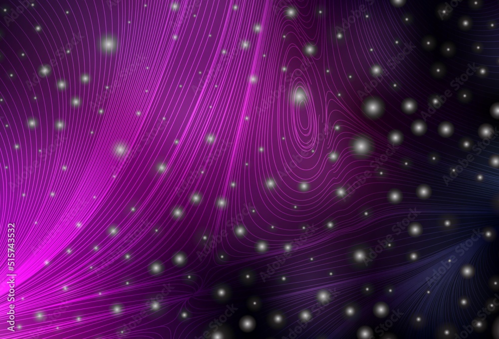 Obraz premium Dark Pink vector background with spots, curve lines.