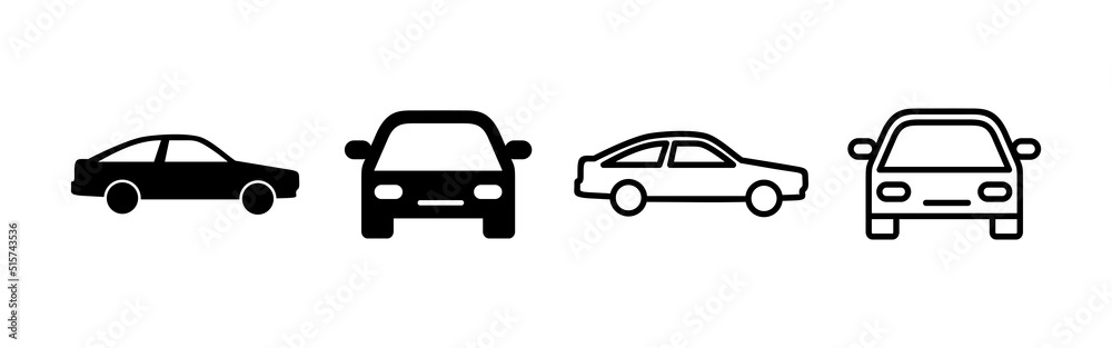 Car icon vector. car sign and symbol. small sedan Car icon vector. car sign and symbol. small sedan