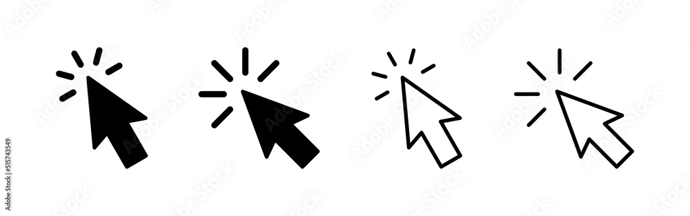 Click icon vector. pointer arrow sign and symbol. cursor icon Click icon vector. pointer arrow sign and symbol. cursor icon