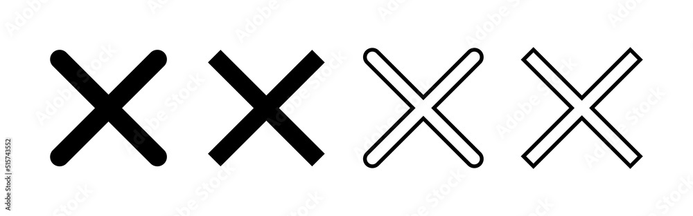 Close icon vector. Delete sign and symbol. cross sign Close icon vector. Delete sign and symbol. cross sign