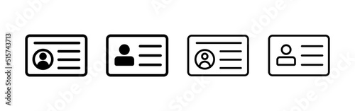License icon vector. ID card icon. driver license, staff identification card