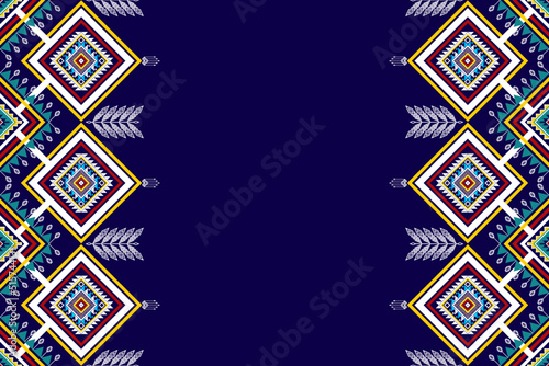 Ikat ethnic seamless pattern design. Aztec fabric carpet mandala ornaments textile decorations wallpaper. Tribal boho native ethnic turkey traditional embroidery vector background 
