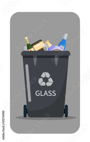 Trash can for glass products