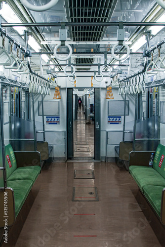 electric train carriages in jakarta, indonesia photo