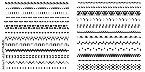 Different types of machine stitch brush pattern