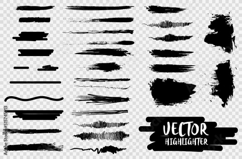 Hand drawn black highlighter pen strokes, doodle