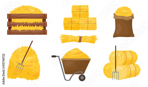 Set of hay bales