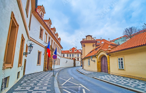 Walk down Valdstejnska Street, Prague, Czech Republic photo