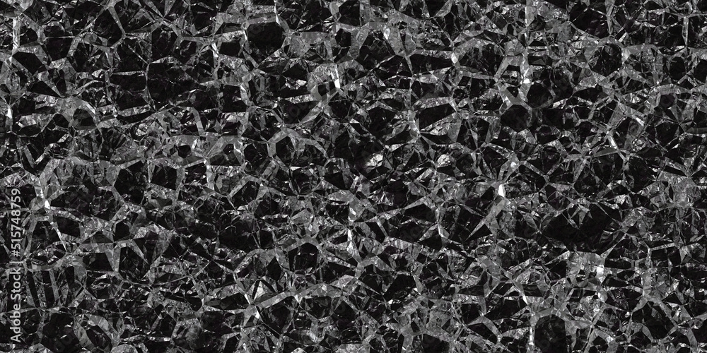 Fototapeta Seamless luxurious rough raw black obsidian mineral rock background texture. Tileable natural dragon stone cave wall repeat pattern. Luxury concept wallpaper backdrop. High resolution 3D rendering..