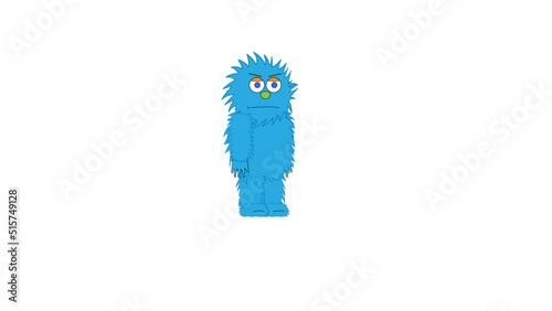 Fuzzy Blue Monster Puppet for Character Animator