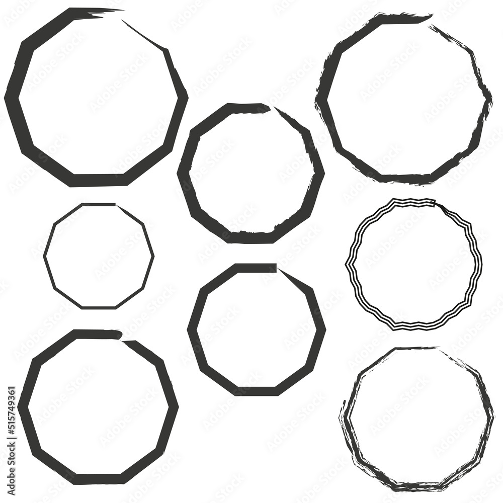 Fototapeta premium black brush frame on white. Edge frame. Brush texture. Vector illustration. stock image.