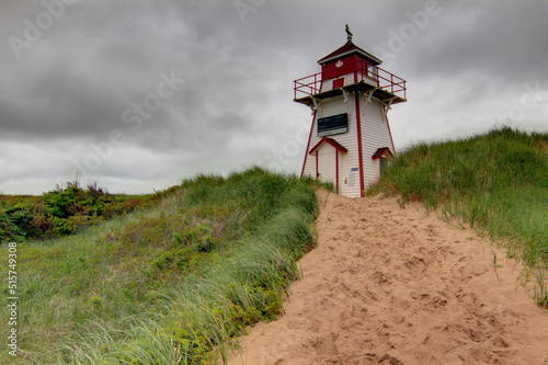 lighthouse on sand dunes