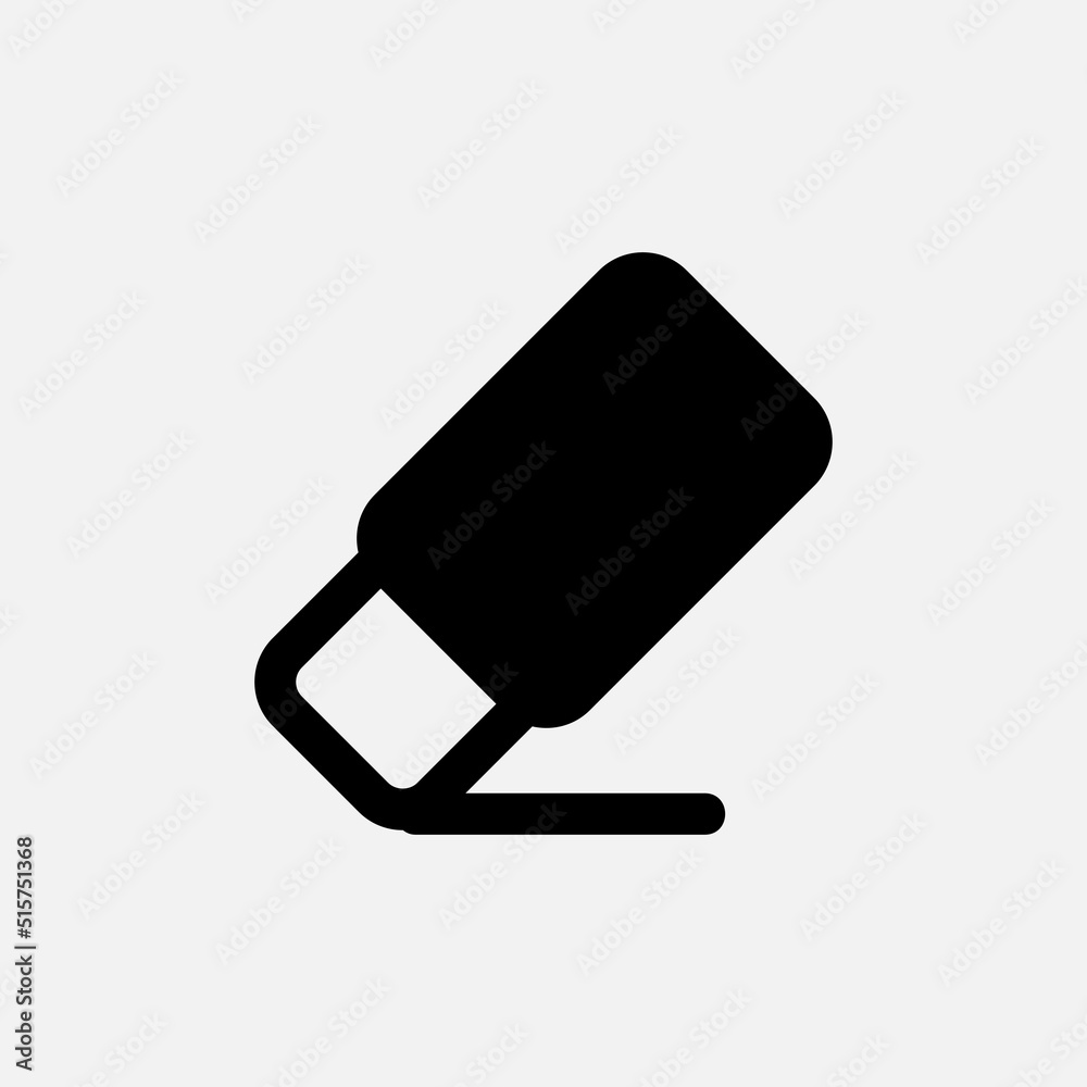 Eraser icon in solid style about text editor, use for website mobile app presentation Eraser icon in solid style about text editor, use for website mobile app presentation