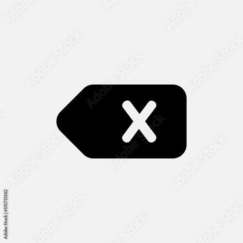 Delete icon in solid style about text editor, use for website mobile app presentation