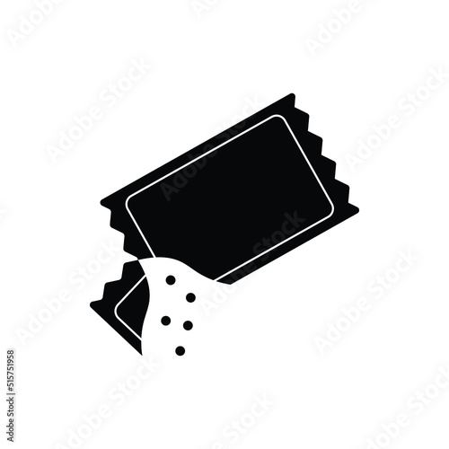 Open paper sachet icon design isolated on white background
