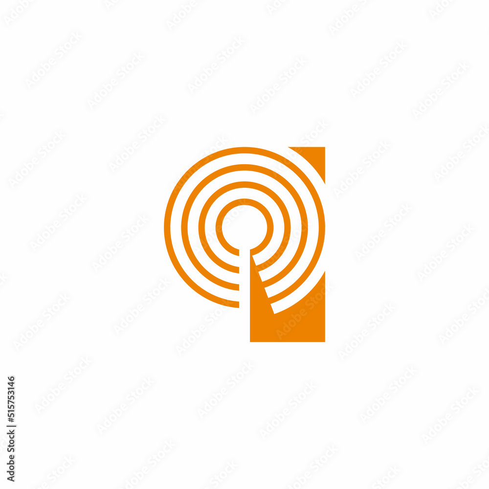 letter i stripes thin line signal logo vector letter i stripes thin line signal logo vector