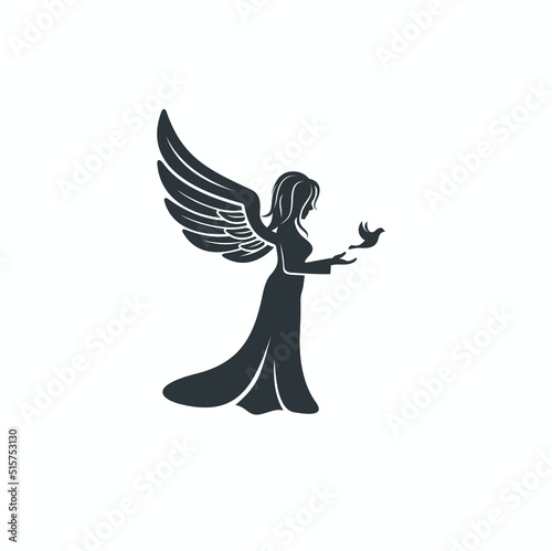 illustration of angel, angel icon, vector art. 