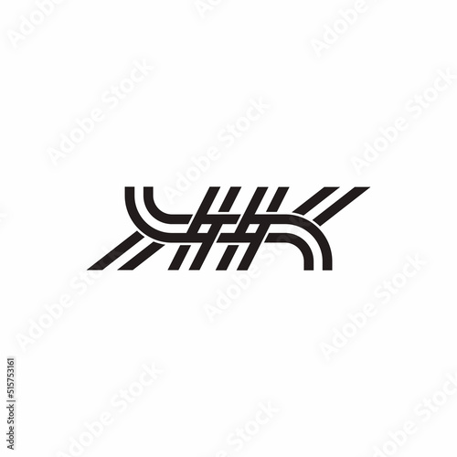 letter hk tags design geometric design logo vector photo