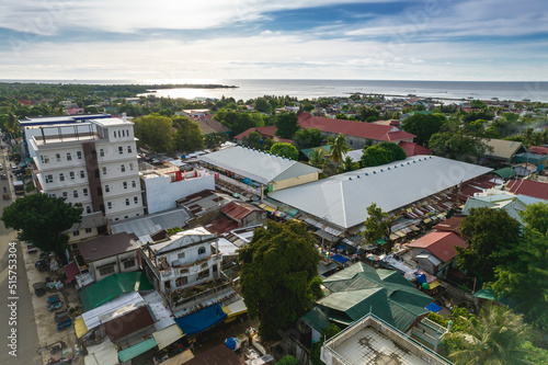 Bolinao, Pangasinan, Philippines - Aerial of the town proper of Bolinao. photo