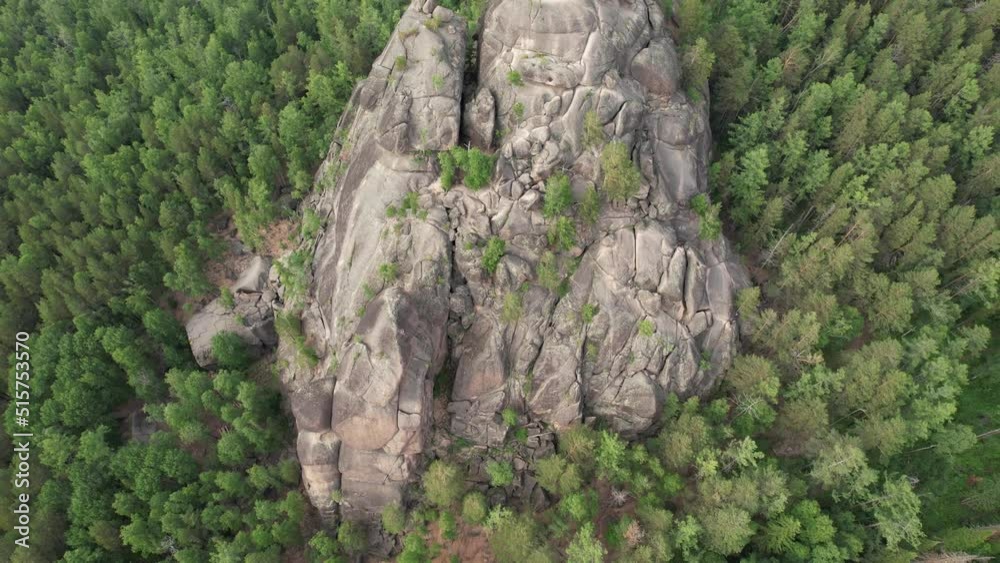 Summer landscape flight over the national park, aerial shot